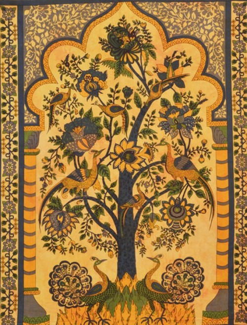 Indian_Tree_of_Life_Tapestry_Floral_Peacock